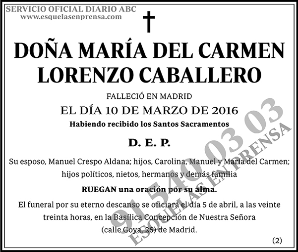 María del Carmen Lorenzo Caballero